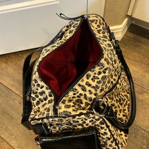 Animal print tote bag and travel bag set